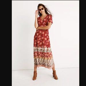 Madewell Tulip-Sleeve Maxi Dress in Tall Sunflowers Size 6